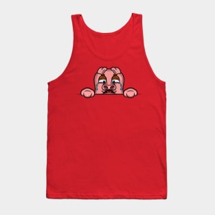 Pig Cartoon With Crying Face Expression Tank Top